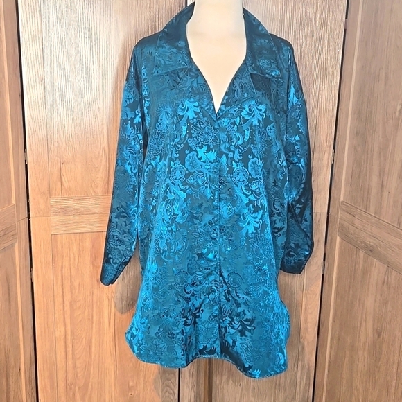 Vintage Rare Victoria’s Secret Gold Label Sleep Shirt Blue Button Sz S - Picture 2 of 8